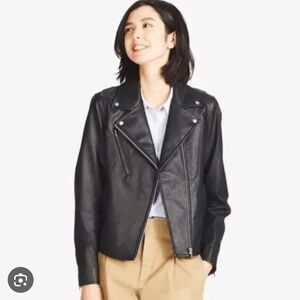 UNIQLO FAUX LEATHER MOTOBIKE JACKET